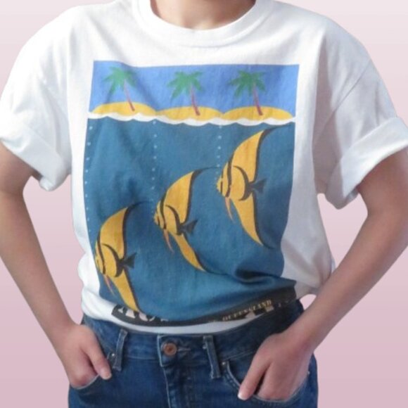 NWOT Custom Retro Unisex Custom Australia Tourism T-Shirt - Picture 1 of 2